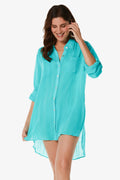 Camp Shirt Cover-Up  |  Seafoam Aqua